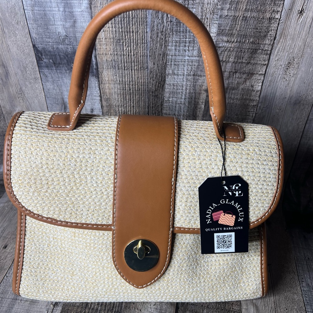 Talbots Glamour Satchels Tan and Cream Women's handBag